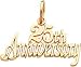 14K Gold 25th Anniversary Charm
