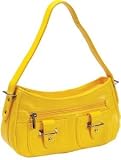 Yellow Zippered Faux Leather Purse