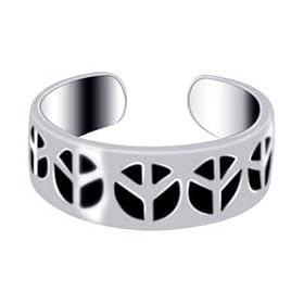 Polish Finish Sterling Silver 6 MM Peace Sign Toe Ring