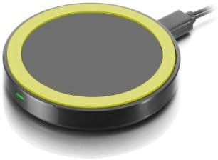 Wireless Charger &amp; FREE Receiver, Meree® Qi Wireless Charging Pad for iPhone 5/5s/6/6 Plus/6s/6s Plus,Galaxy Note 5, S6 Edge+/S6/S6 Edge, and All Qi-Enabled Devices (Yellow &amp; Black)
