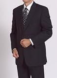 Andrew Fezza Navy Fine Line Stripe 2-Button Side-vented Wrinkle Resistant Suit