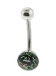 Genuine Ed Hardy Stainless Steel Belly Ring - Black Rose Logo in 8mm - 14 Gauge - 5mm Ball - Sold Individually
