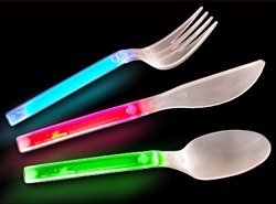Childrens Toyshop  Kitchen & Housewares : Glow in the Dark Disposable Cutlery set