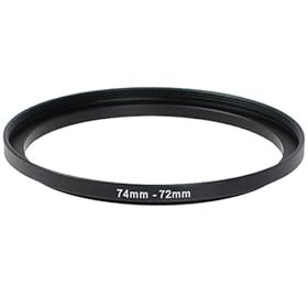 Bower 74mm to 72mm Step Down Black Ring Adapter FOR SONY DSC-H7 DSC-H9