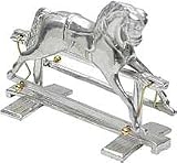 Dollhouse Miniature Rocking Horse on Stand in English Pewter