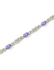 14kt Yellow Gold Oval Tanzanite and Diamond Bracelet