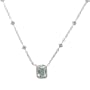 10k White Gold Aquamarine and Diamond Necklace (1/7 cttw, I Color, I2-I3 Clarity), 17"