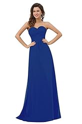 Strapless Chiffon/Satin Open-Back Sweetheart Bridesmaid Dress/Wedding Dress 