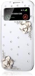 ESGO LUXURY 3D CRYSTAL BLING Case Cover For Samsung Galaxy S4 SIV I9500, With Screen Protector And Stylus Pen (2flowers)