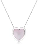 Image of Silver Ladies P2593-Pink Pink Mother of Pearl Heart Pendant