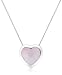 Silver Ladies P2593-Pink Pink Mother of Pearl Heart Pendant