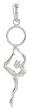 Sterling Silver Flawless Quality Gymnast Pendant, 1 9/16" (40mm) tall
