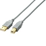 ELECOM USB2.0ケーブル A-Bタイプ 5m シルバー U2C-B50SVの画像