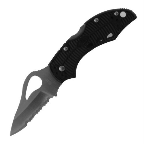 Byrd Robin Lightweight Serrated Edge Knife, Black