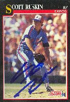 Scott Ruskin, Montreal Expos, 1991 Score Autographed Card