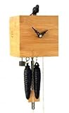 Bamboo Cuckoo Clock, Standing Bird, Natural Finish, model #BB11-11