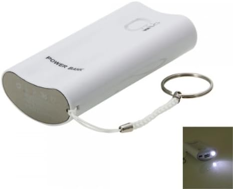 MarZey White 5200 mAh Flashlight Portable Mobile Power Bank Charger with LED Light for Motorola WX265 US