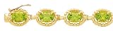 14k Gold & Peridot Oval Stone Bracelet- 7.
