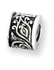 Scroll Bali Charm in Silver for 3mm Charm Bracelets