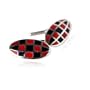 Sterling Silver Chain Cufflinks with Black and Red Enamel with Gift Box
