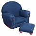 KidKraft Upholstered Rocker with Ottoman Denim