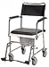 Commode With Portable Upholstered Wheeled Drop Arm Commode