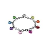 CHARM IT! Rainbow Candy Hearts Charm Bracelet with Crystal Accents