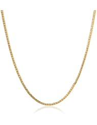14k Italian Yellow Gold 1.20mm Diamond Cut Spiga Chain Necklace, 18"