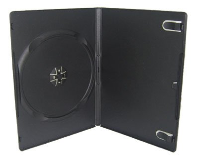 100 Stk. 1-Pack DVD Huelle Ultra-Slim fuer 1 CD/DVD, schwarz / Rueckenbreite: nur 7mm