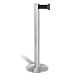 Lavi 50-3100 Beltrac Satin Aluminum Retractable Portable Post with 13' Black Belt, 14" Diameter x 40" Height, Wrinkle Black