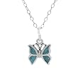 Sterling Silver Turquoise Butterfly Necklace