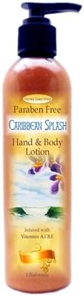 Honey Soap Shop - Carribbean Splash Scented - Paraben Free Vitamin A-C&E Hand & Body Lotion