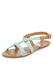 Leather Crossover Plaited Sandals