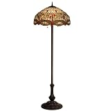 Meyda Tiffany Scarlet Dragonfly Mahogany Bronze Tiffany Floor Lamp - MEY-17473