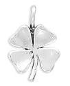 Sterling Silver Pendant, .625 in (incl bail) 4 Leaf Clover Charm