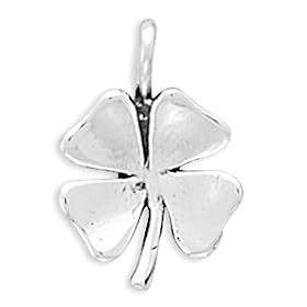 Buy Sterling Silver Pendant, .625 in (incl bail) 4 Leaf Clover Charm by Silver Messages--Free US Shipping