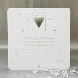 Luxury Wedding Evening Invitations - Pack of 10 - White & Silver