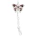 Red Black Butterfly Crystal Silver Tone Purse Key Chain Finder