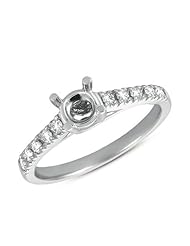 14K White Gold 0.23cttw Round Diamond Semi Mount Engagement Ring
