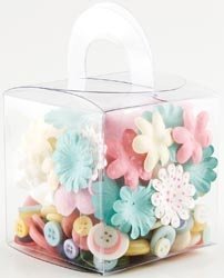 Making Memories Lemonade Blossoms and Buttons 160 Pieces/Boxed, 40 Paper/20 Felt Flowers and 100 Buttons