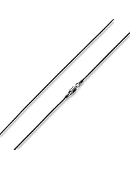 Black Rhodium Plated Sterling Silver Italian Snake Chain 1.5MM ( 16", 18", 20" 22", 24", 30" Inch Lengths)