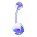 Body Candy Bioplast Light Blue Floral Swirl Acrylic Ball Belly Ring