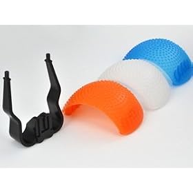 Cosmos ® Soft Pop-Up DSLR Flash Diffuser for Canon EOS Nikon Olympus Pentax On-Camera Flashes with White Blue & Orange Screens (cooling & warming) + Free Cosmos Cable Tie