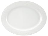 Nikko Ceramics Blanc Fleur Oval Platter 14