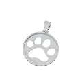 Bark Avenue Jewelers- Cut Out Paw Print Pendant 14 Karat White Gold - Medium