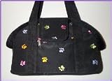 Designer Dog Carrier - Open Top Pet Carrier - Embroidered Paw Print