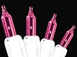 Set of 50 Pink Mini Christmas Lights - White Wire