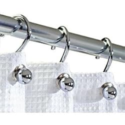 Silver CHROME finish rings S hook Shower Curtain Hooks (12-pk.)