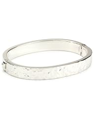 Zina Sterling Silver "Sahara Collection" Ripple Textured Hinged Bangle Bracelet