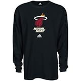 adidas Miami Heat Black Basic Logo Thermal Long Sleeve T-shirt